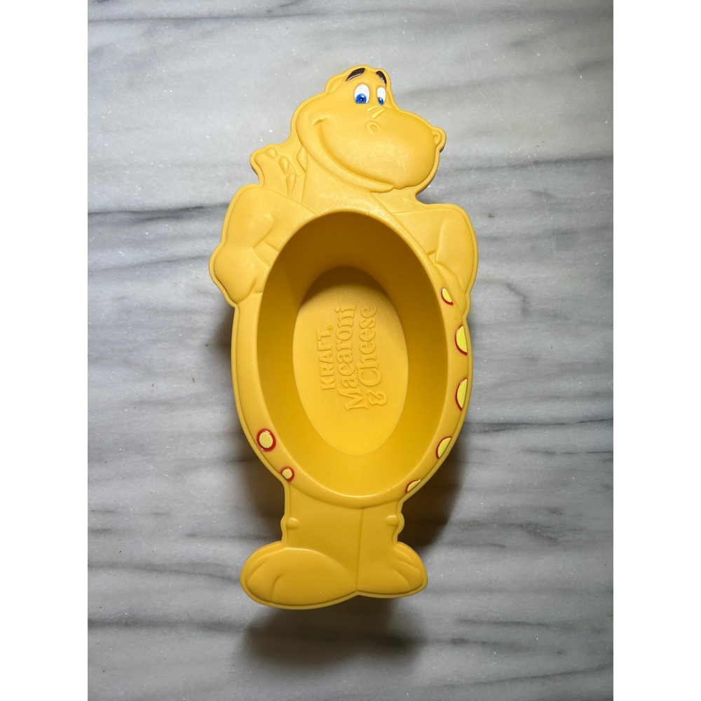 VTG Kraft Macaroni Cheese Yellow Dinosaur Bowl‎ Kids Fun Mealtime Plastic